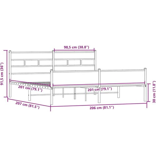  okvir kreveta bez madraca boja hrasta sonome 200x200 cm Slike