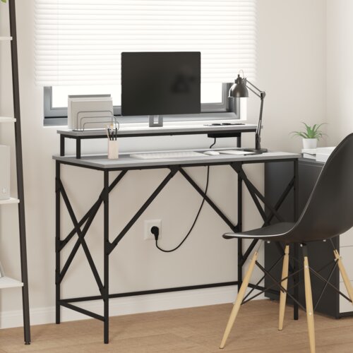 VidaXL Stol Sivi hrast sonoma 100 x 50 x 86.5 cm Konstruirano drvo Slike