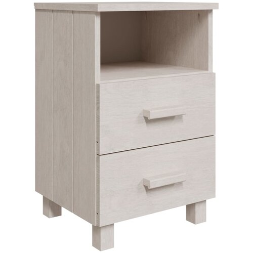  Noćni ormarići HAMAR 2 kom bijeli 40x35x62 cm masivna borovina Slike