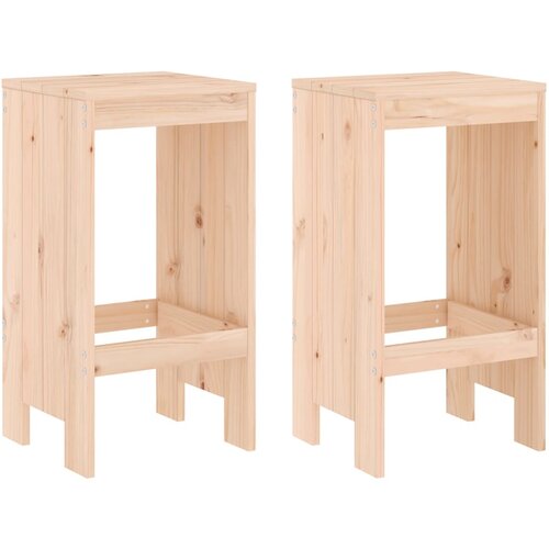  Barski stolci 2 kom 40 x 36 x 75 cm od masivne borovine Slike