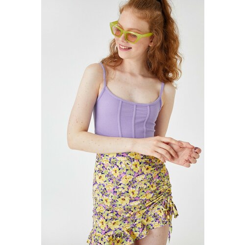 Koton Women's Purple Patterned Skirt Slike