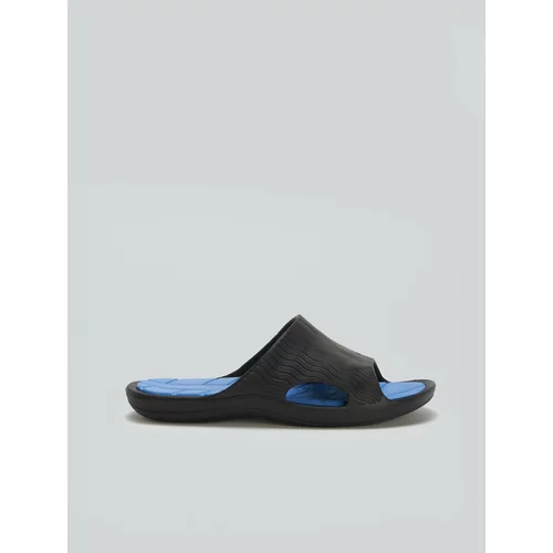 Dagi Black-Blue single strap slippers