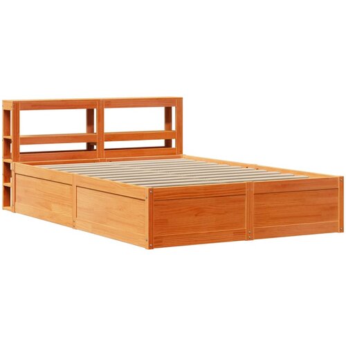 vidaXL Okvir kreveta s uzglavljem voštano smeđi 140x190 cm od borovine Cijene