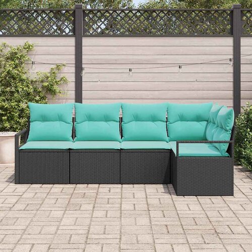  Set sofe 5 kom. Crna poliratan 232 x 122 x 85 cm Slike