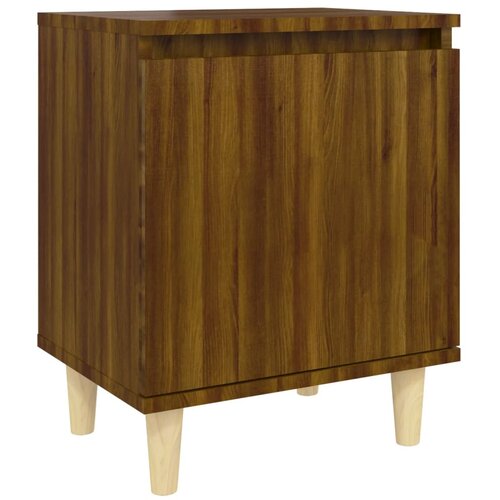 Maison Chic Nočna omarica - Nočna miza z lesenimi nogami rjav hrast 40x30x50 cm, (21687466) Slike