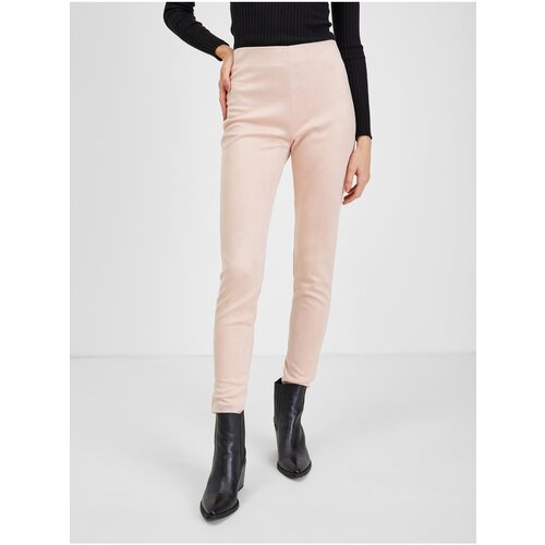 Orsay Light pink ladies trousers in suede finish - Women Cene