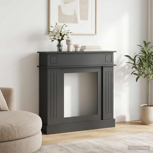 Okvir za kamin Crna 102 x 26 x 100 cm Konstruirano drvo Slike