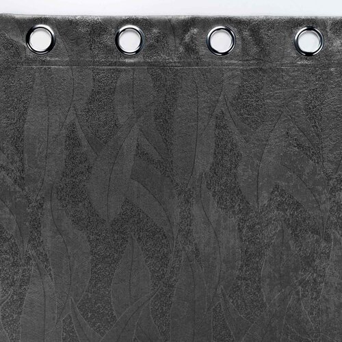 Douceur d int&amp;eacute;rieur Antracitno siva žametna zavesa zatemnitvena 135x280 cm Melodie &amp;ndash; Slike