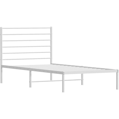 VidaXL Metalni okvir za krevet s uzglavljem bijeli 90x200 cm Slike