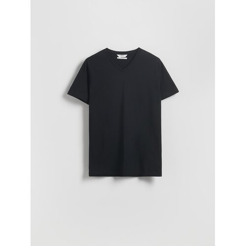Reserved Slim majica kratkih rukava s V-izrezom - crno Cijene