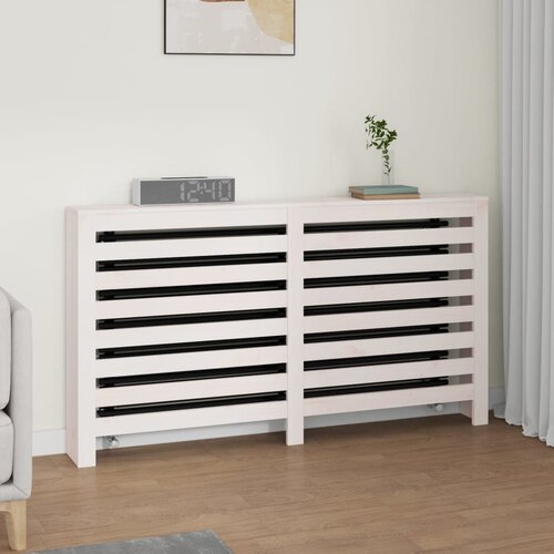 vidaXL Pokrov za radiator bela 153x19x84 cm trdna borovina Cene