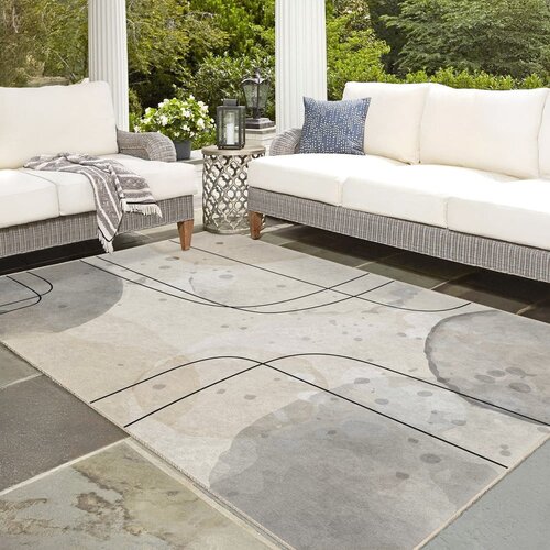 Mila Home siva/kremno bela pralna preproga 80x150 cm simple lines &amp;ndash; Slike