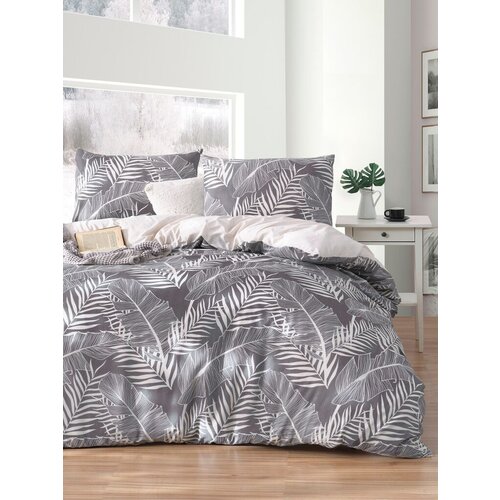 Lessentiel Maison komplet posteljine palm, 200x220 cm, sivi Cene