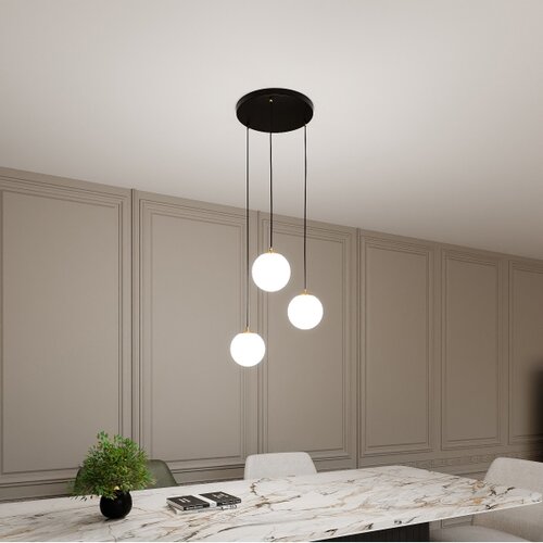  Visilica na sajli ROYAL 3xE14/10W/230V, prečnik 30 cm, crn Slike