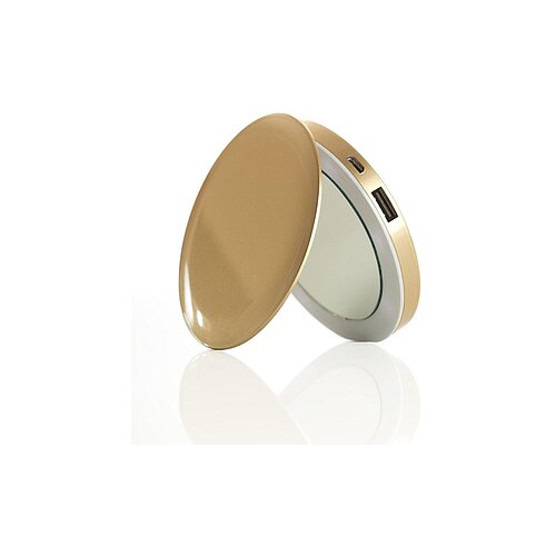 Powerbank 3000mAh Pearl Gold Compact Mirror Slike