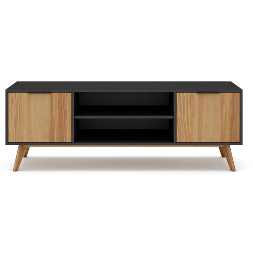 Marckeric Crni/natur TV stol od borovine 140x53 cm Lavis - Slike