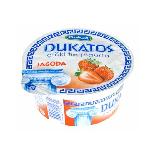 Dukat Dukatos grčki tip jogurta jagoda 150g čaša Slike