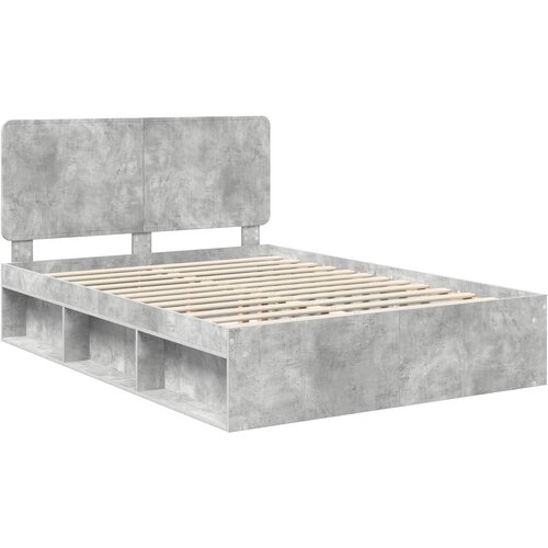  Krevetna konstrukcija Beton 140 x 190 cm Čvrsto borovo drvo Slike