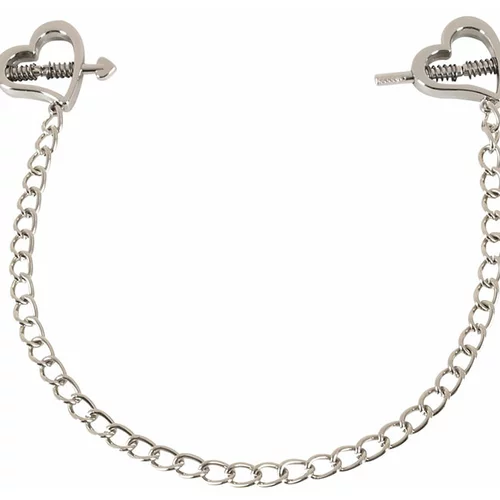 Bad Kitty Heart Shaped Nipple Clamps Silver