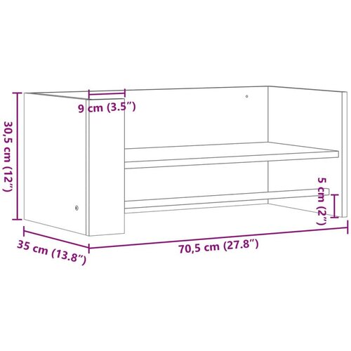 VidaXL Polica smeđa boja hrasta 70 5 x 35 x 30 5 cm drvena Slike