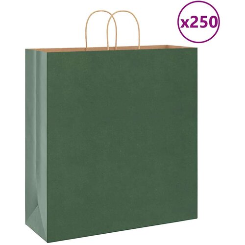  Papirnate vrećice 250 kom s ručkama zelene 45x17x48 cm Cijene