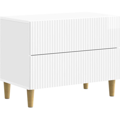  Noćni ormar s ladicama Bijela visokog sjaja 62 x 34,5 x 48 cm Slike