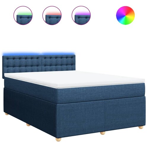 vidaXL Krevet s oprugama i madracem plavi 160x200 cm od tkanine Cijene
