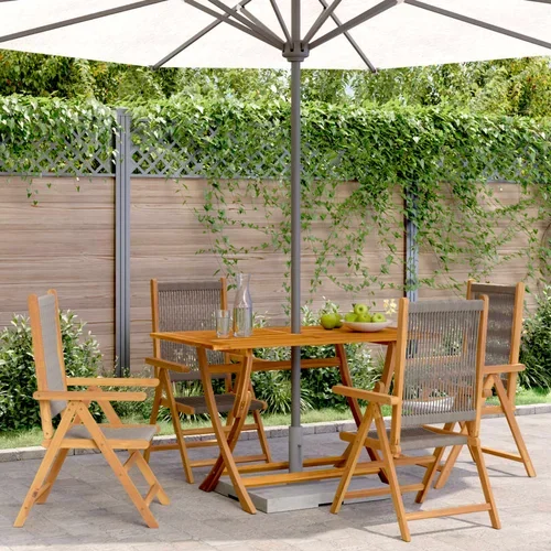 vidaXL Nastavljivi vrtni stoli 4 kosi siv trden akacijev les