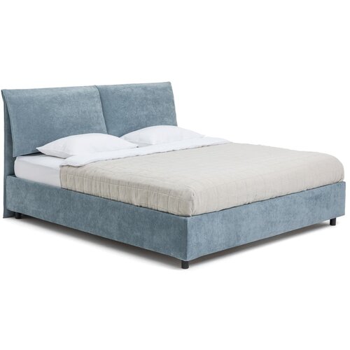 Bonami Selection Plavi tapecirani bračni krevet s podnicom i prostorom za odlaganje 180x200 cm Myra Pillow – Cijene
