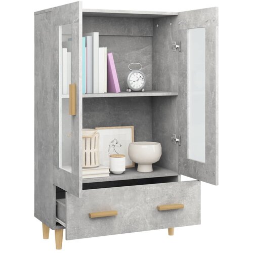  Visoka komoda siva boja betona 70x31x115 cm konstruirano drvo Slike