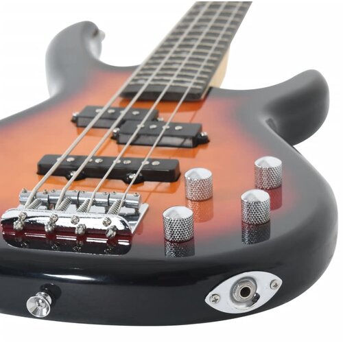  Električna bas gitara za početnike s torbom smeđe-crna 4/4 46 &amp;quot; Slike
