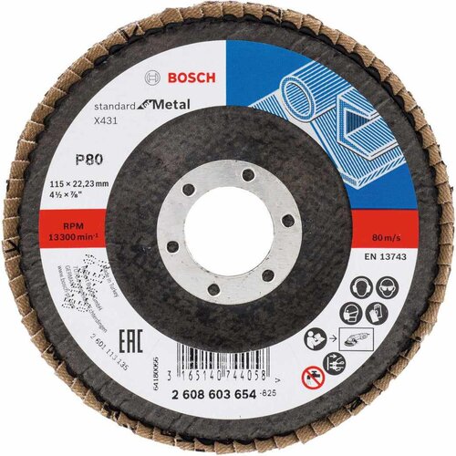 Bosch lamelni brusni disk X431, 115 mm, 22,23 mm, 80 Standard for Metal 2608603654 Cene