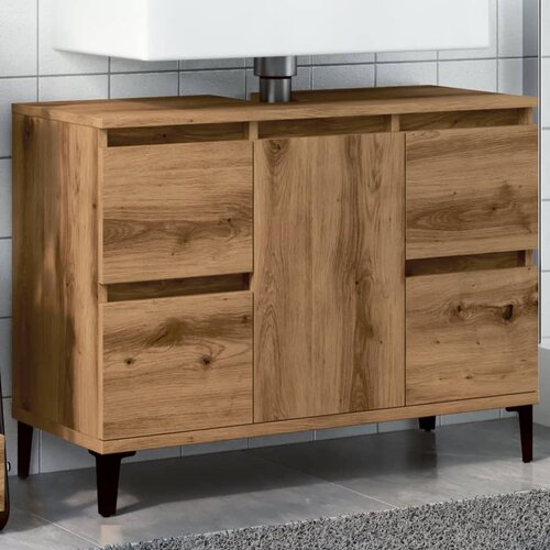 VidaXL Ormarić za sudoper Artisan hrast 80x33x60 cm izrađeno drvo Slike