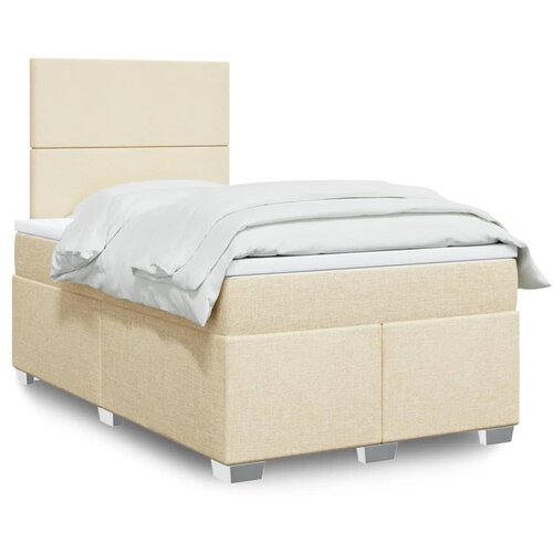 vidaXL Krevet s oprugama i madracem krem 120 x 200 cm od tkanine Cene