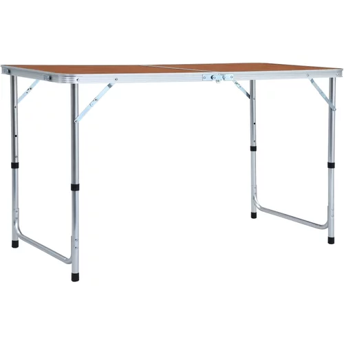 vidaXL Zložljiva miza za kampiranje iz aluminija 120x60 cm, (20816954)