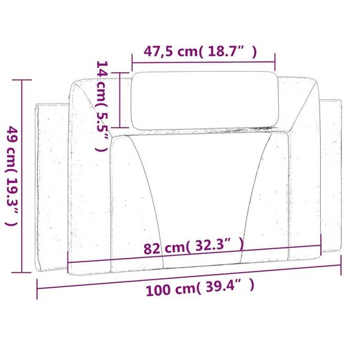  Jastuk za uzglavlje Viana Crni 100 cm Implicitna koža - Crna 100 cm 1 Slike