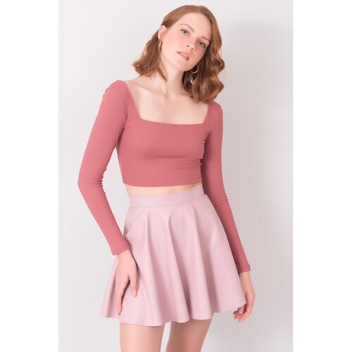 Fashion Hunters BSL Ružičasta bluza sa rebrima Slike