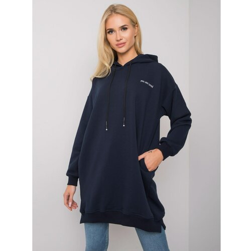 Fashion Hunters Ladies' navy blue hoodie Slike