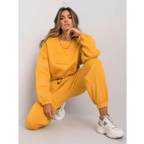 Fashionhunters Mustard two-piece Maleah sweatshirt set