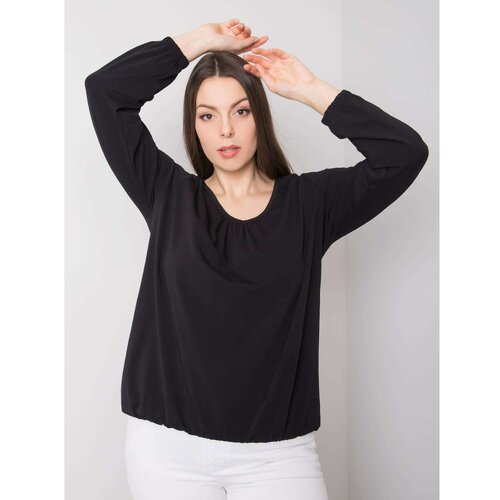 Fashion Hunters Plus size black cotton blouse Slike