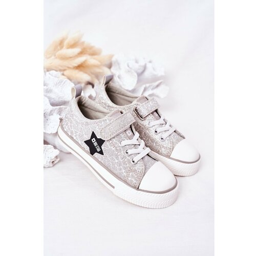 Kesi Children's Sneakers With Velcro BIG STAR HH374025 Silver Slike