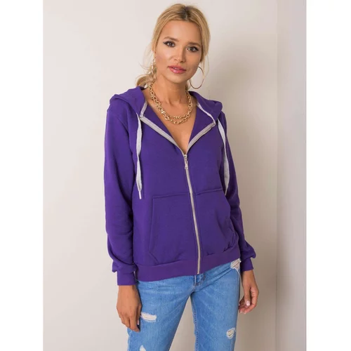 Fashionhunters Dark purple cotton sweatshirt