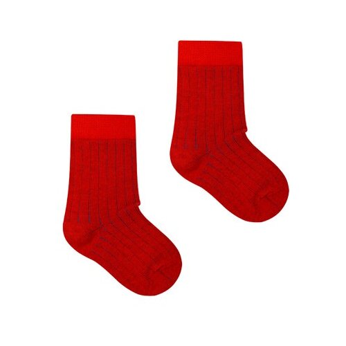 Kabak Socks Kids Classic Ribbed Red/Navy Blue Cene