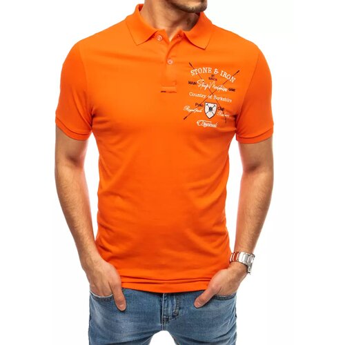 DStreet Orange men's polo shirt with embroidery PX0397 Cene