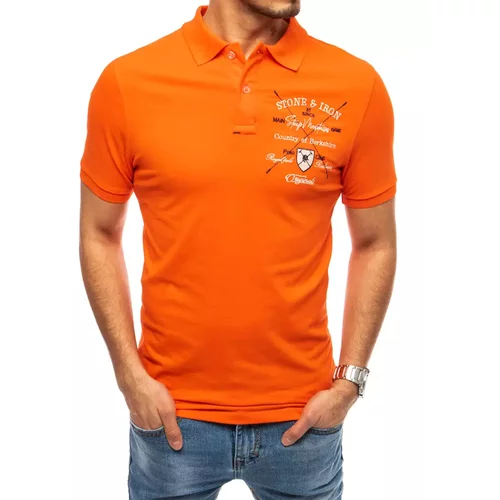 DStreet Orange men's polo shirt with embroidery PX0397