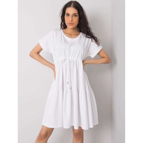 Fashion Hunters RUE PARIS White cotton dress Slike