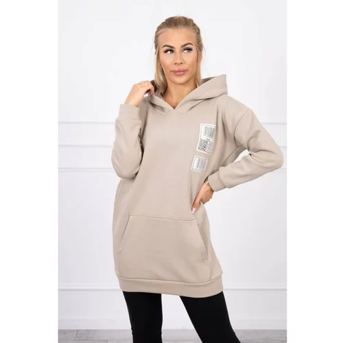 Kesi Hooded sweatshirt with patches beige