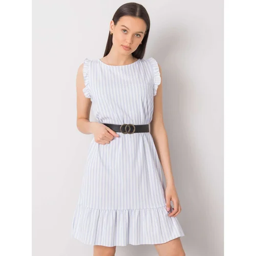 Fashion Hunters Women's light blue striped dress