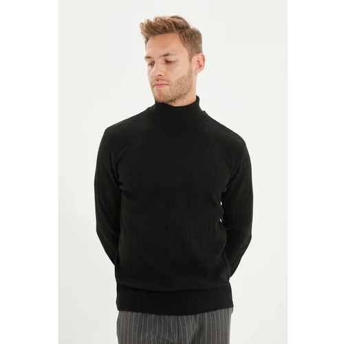 Trendyol Black Men's Slim Fit Turtleneck Knitwear Sweater