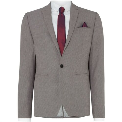 Label Lab Kruger Skinny Fit Grey Texture Suit Jacket siva Slike